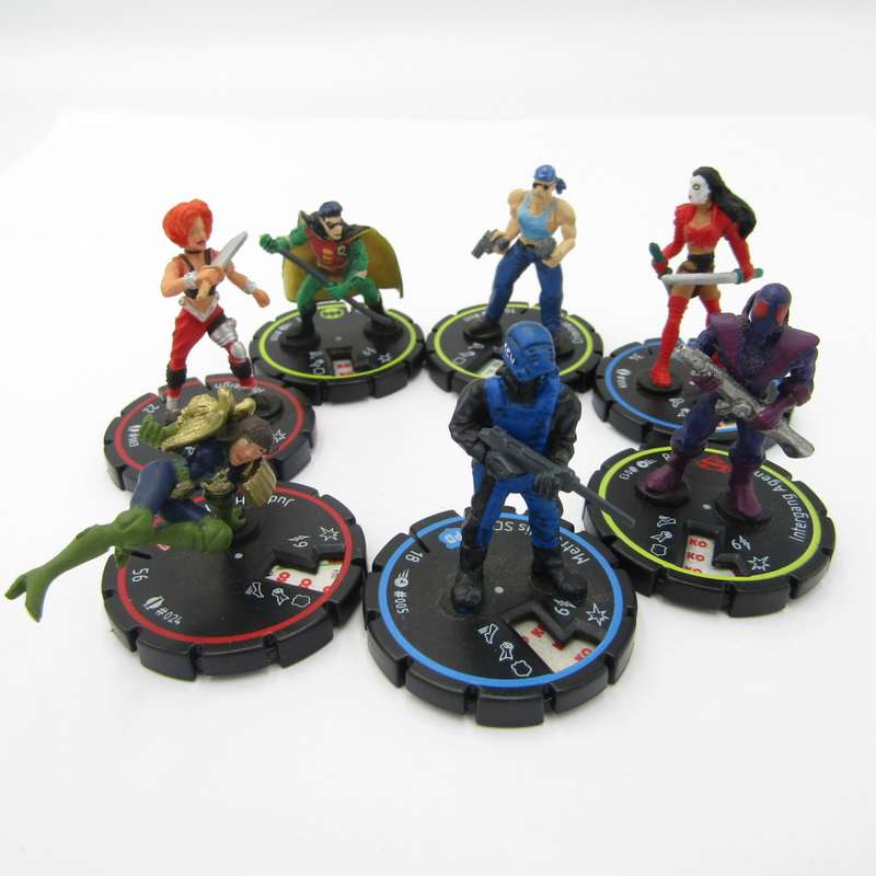 Lot of 7 DC Heroclix mini figurines
