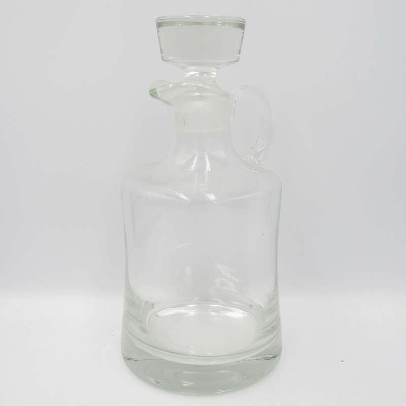 Vintage handmade glass decanter with lid