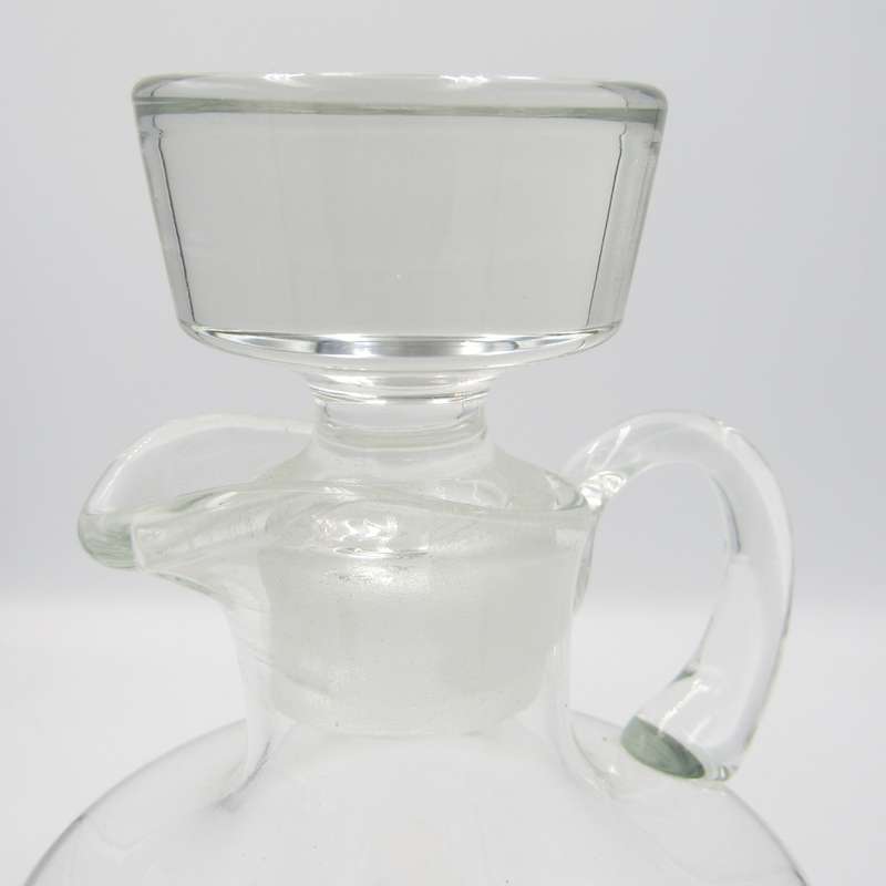 Vintage handmade glass decanter with lid