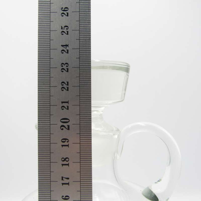 Vintage handmade glass decanter with lid