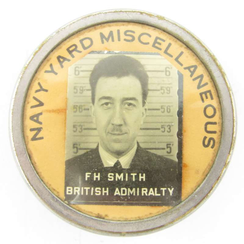 Lot of 3 WW2 US Navy Yard worker ID badges of F.H Smith - British Admiralty officer