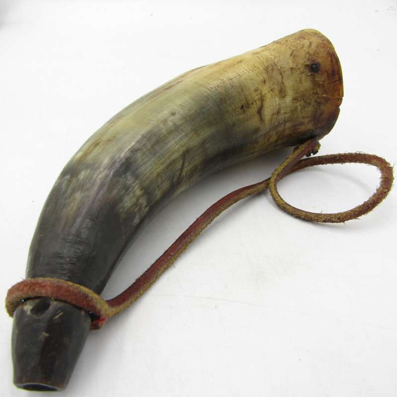 Antique Black powder gun powder horn