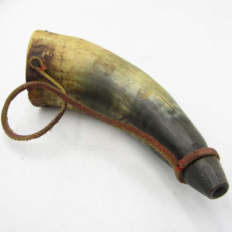 Antique Black powder gun powder horn