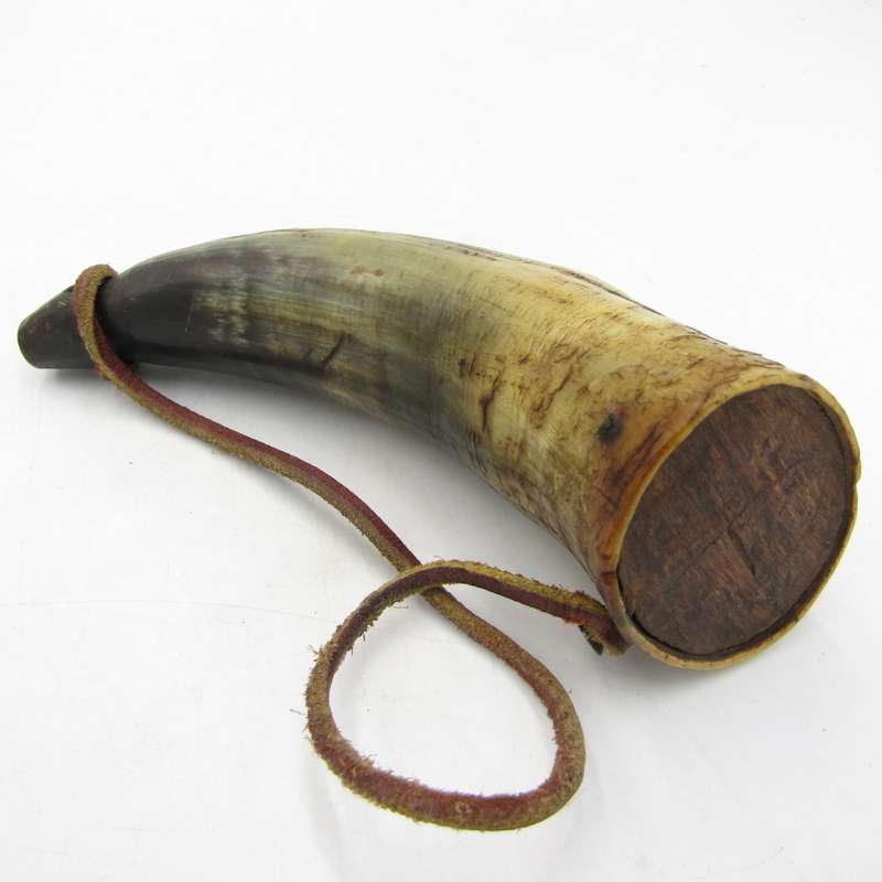 Antique Black powder gun powder horn