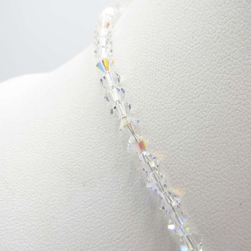 Crystal necklace vintage with blue heart pendant
