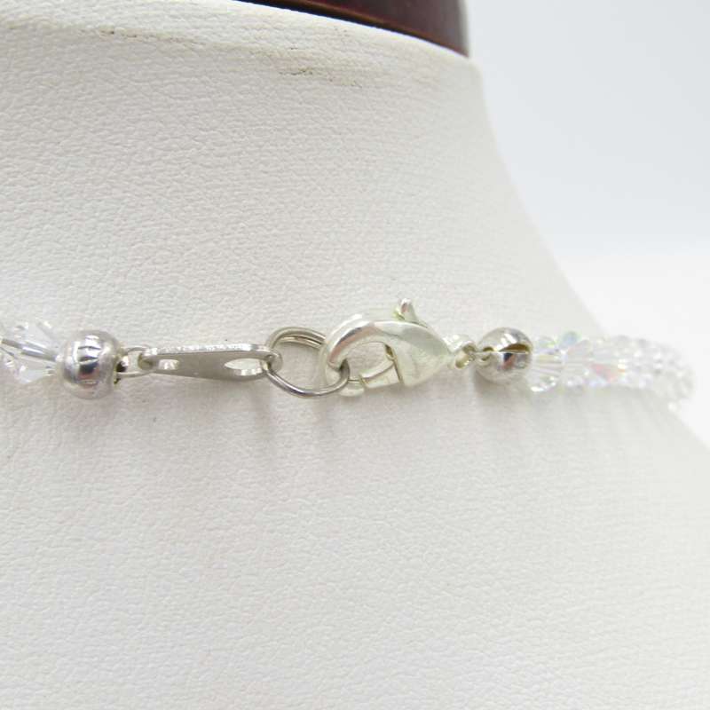 Crystal necklace vintage with blue heart pendant