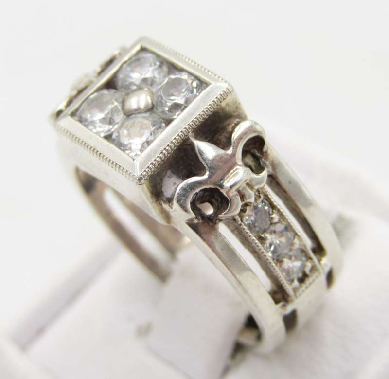 Ring in sterling silver with 10 Cubic Zirconias weight 7,8 g - Size M