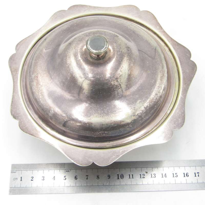 Vintage Silverplated butter dish with lid and hot water tray