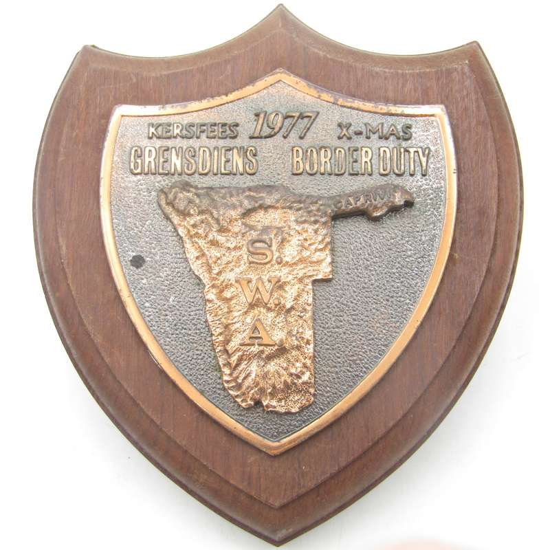 1977 South West Africa Border duty Christmas plaque