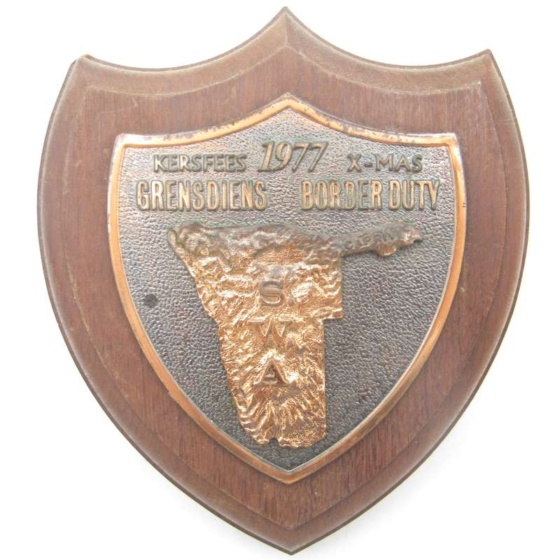 1977 South West Africa Border duty Christmas plaque