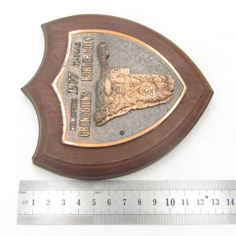 1977 South West Africa Border duty Christmas plaque