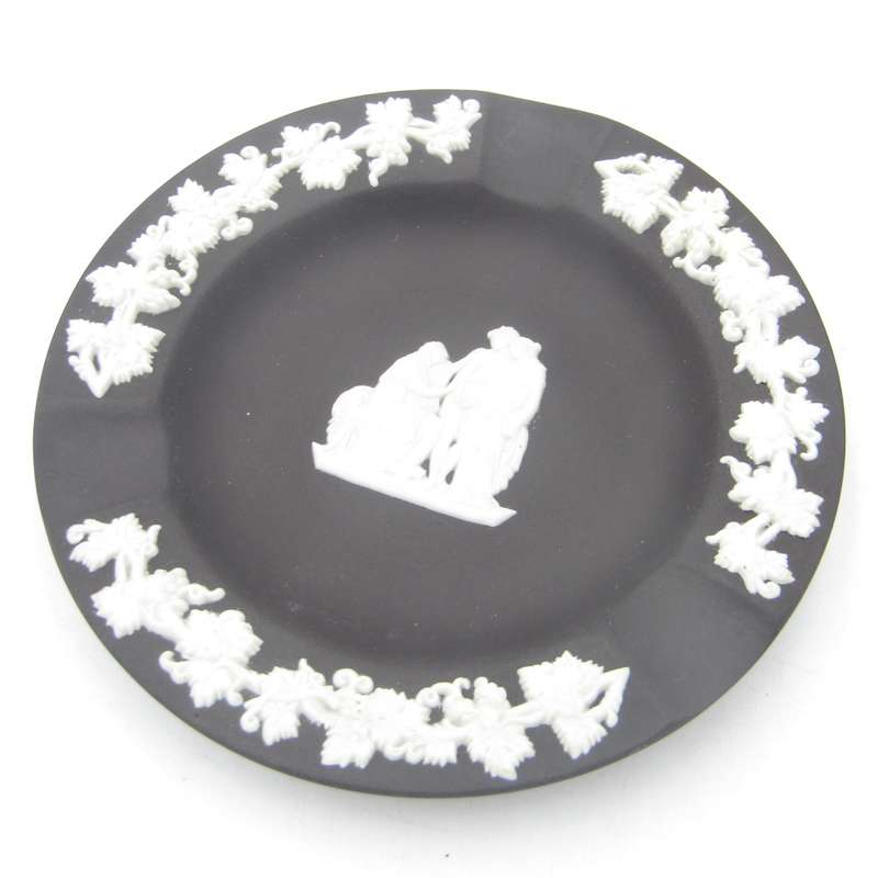 Vintage Black Wedgwood Jasperware ashtray