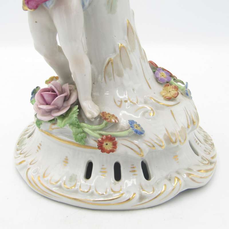 Vintage Schierholz porcelain candlestick - top candleholder rod broken but fixed to top