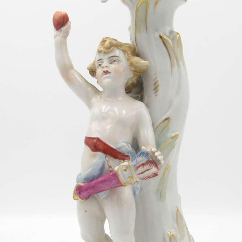 Vintage Schierholz porcelain candlestick - top candleholder rod broken but fixed to top