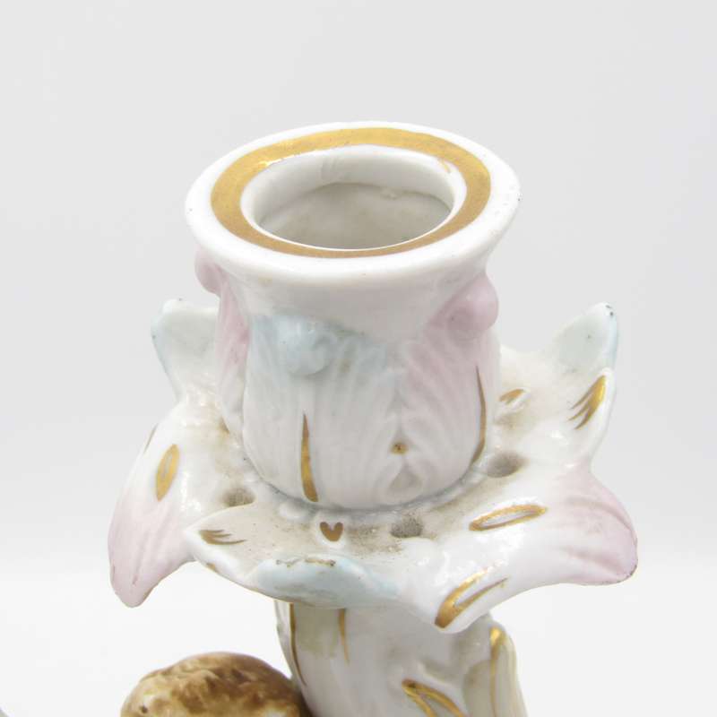 Vintage Schierholz porcelain candlestick - top candleholder rod broken but fixed to top