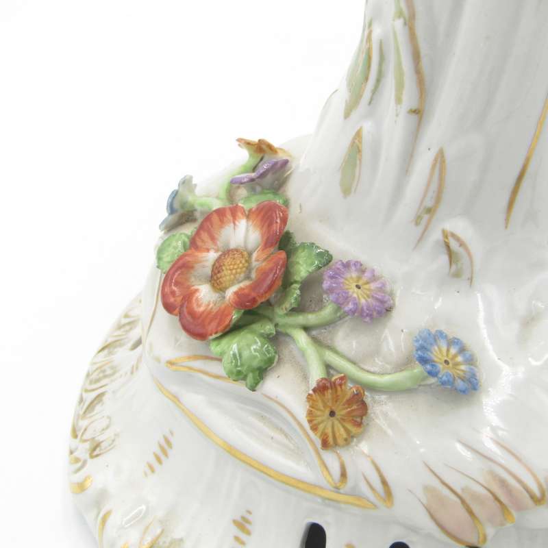 Vintage Schierholz porcelain candlestick - top candleholder rod broken but fixed to top