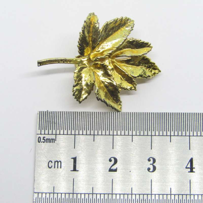 Flora Danica Sterling silver 24kt gold encrusted leaf brooch