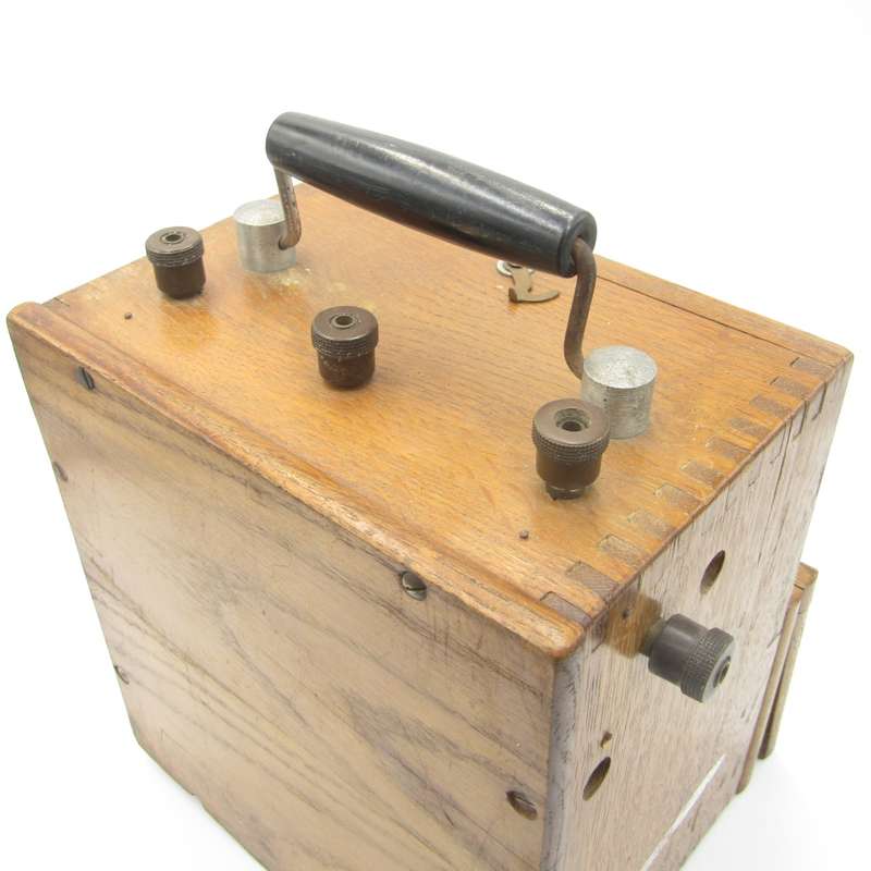 Vintage Analog Amp meter in wooden box