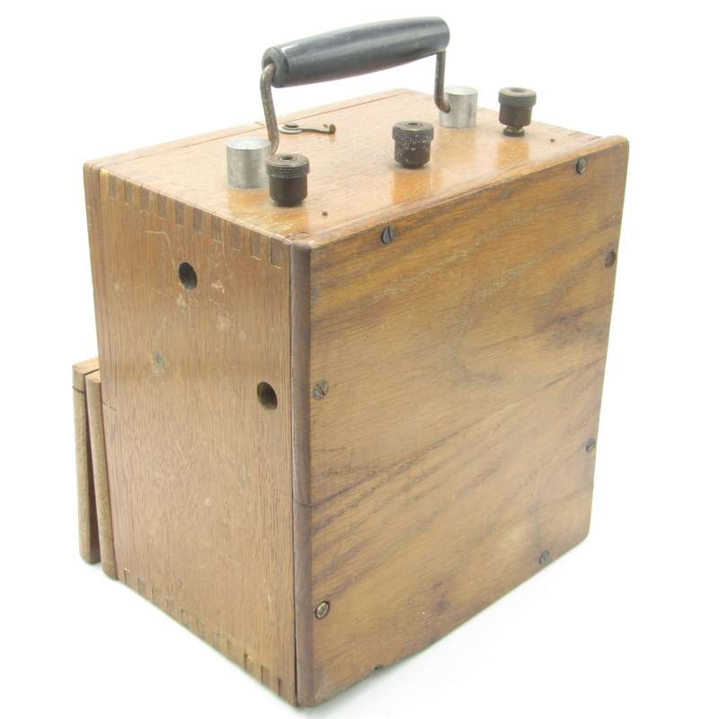 Vintage Analog Amp meter in wooden box