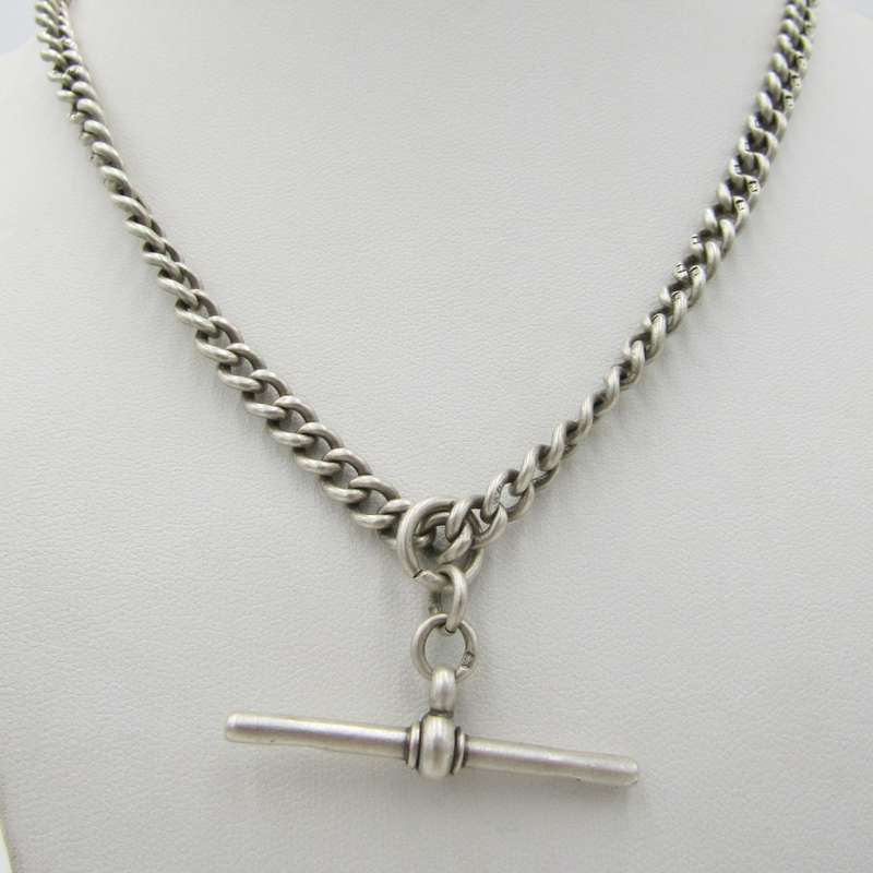 Sterling silver Pocket Watch chain & T-Bar 38,5g - 50 cm long