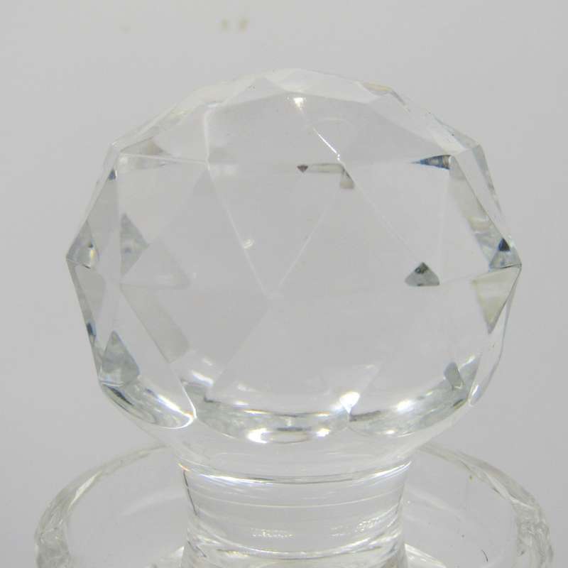 Vintage Staurt Crystal Whiskey decanter with hallmarked sterling silver necktag - fine chips on side