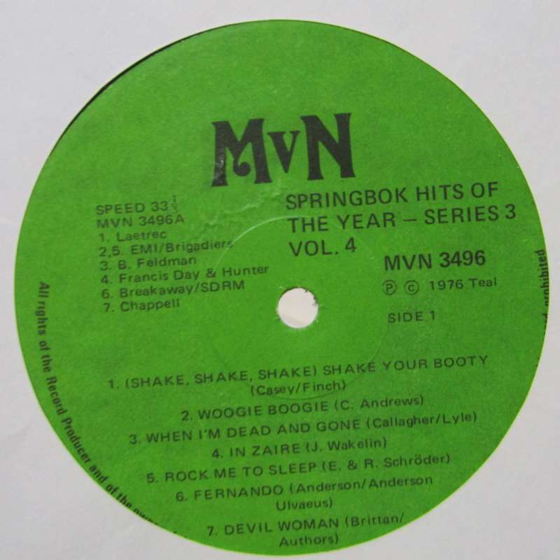 Springbok Hits of the Year series 3 LP Vinyl record set