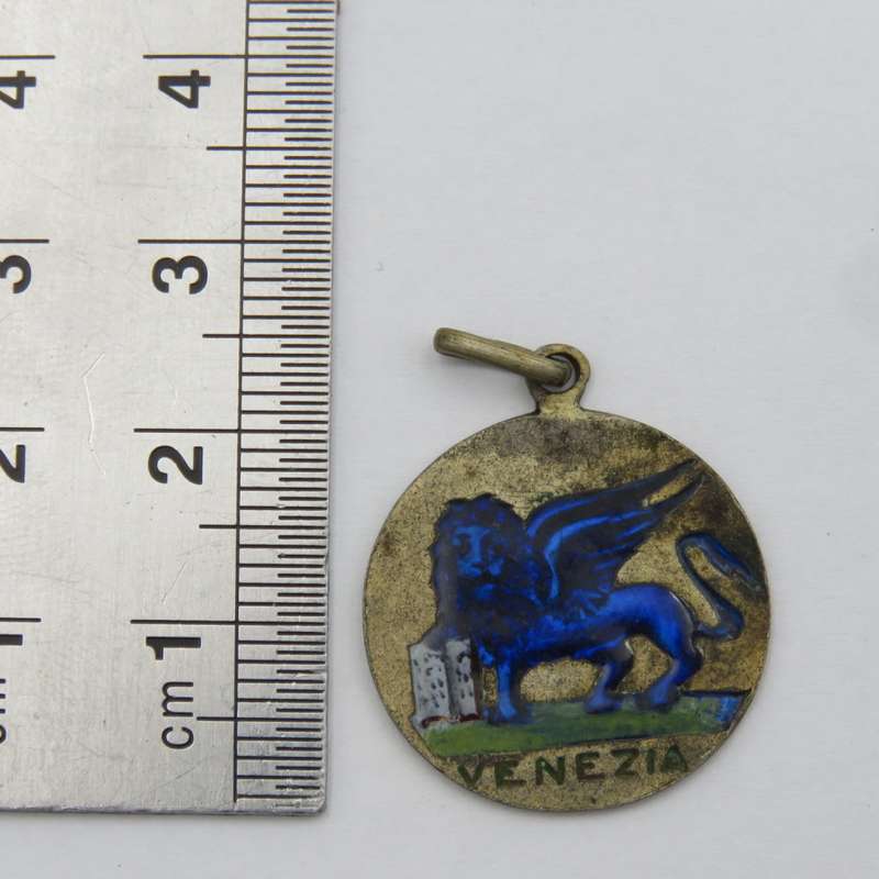 Venezia blue enameled pocket watch fob - vintage
