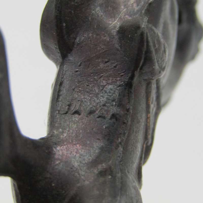 Brass toy soldier horse marked Japan