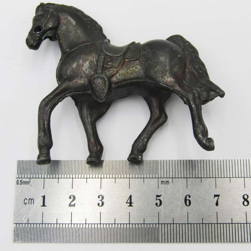 Brass toy soldier horse marked Japan