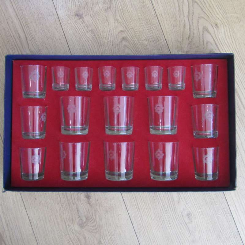 Vintage SA Police Liquor glasses set in box