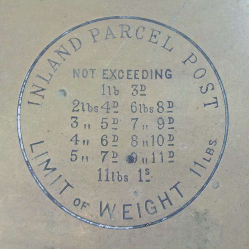 Antique brass Inland postal balancing scale with weights