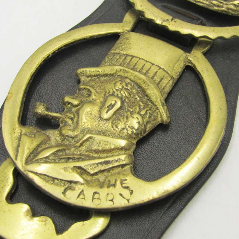 Lot of 5 Horse brasses on leather strap