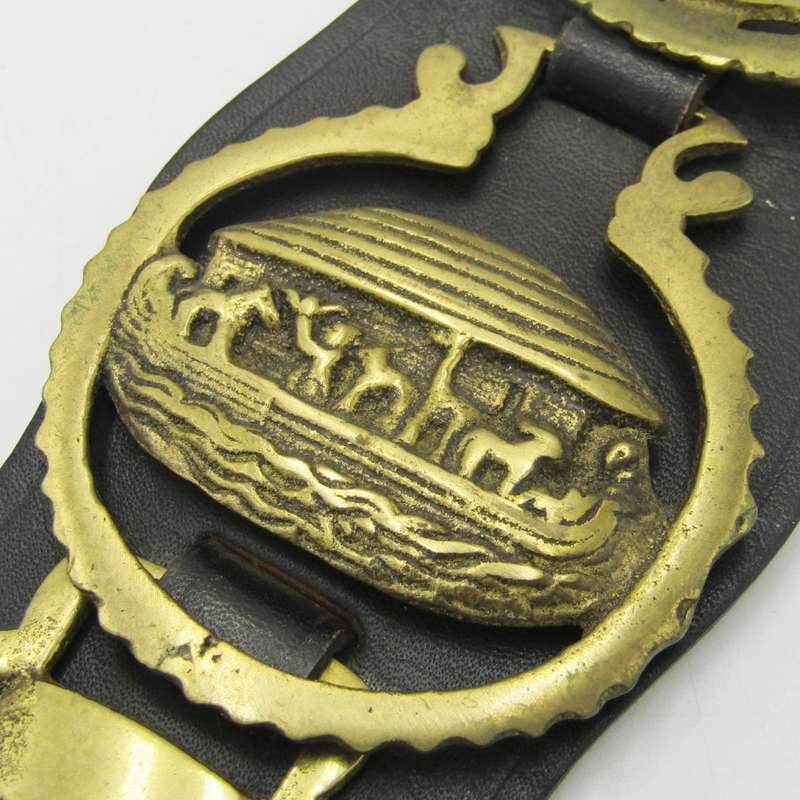 Lot of 5 Horse brasses on leather strap