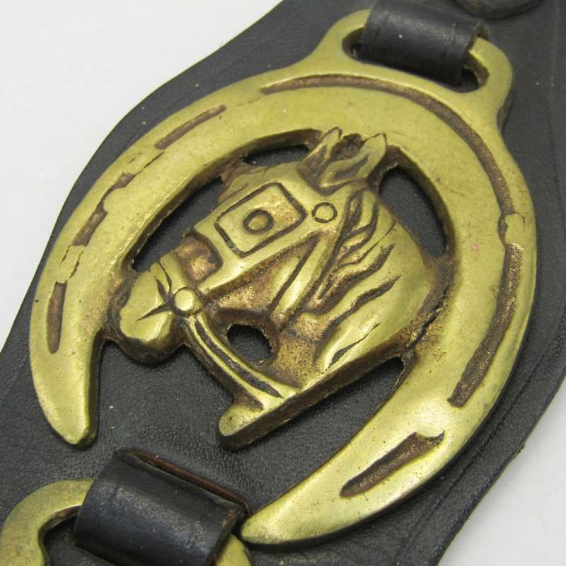 Lot of 5 Horse brasses on leather strap