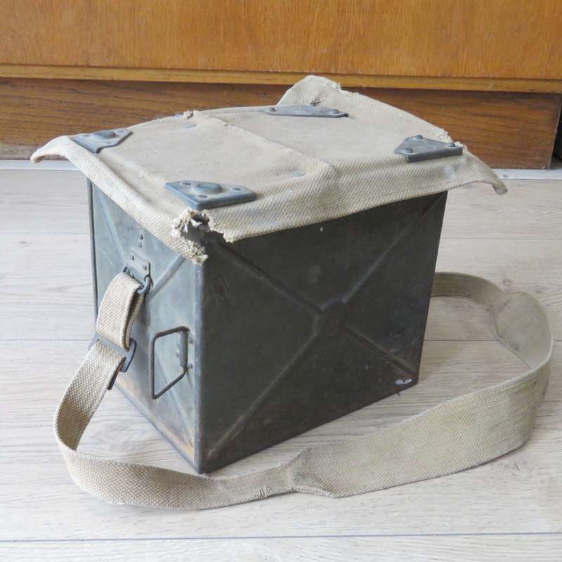 British WW2 Signal lamp with Morse code sender in case with shoulder strap