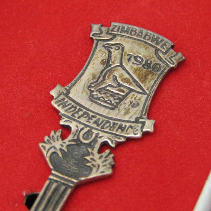 1980 Zimbabwe Independence sterling silver commemorative spoon in box