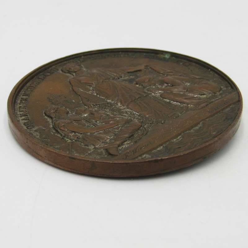 Helde aan Koning Willem 3 bij de watersnood in de Bommelerwaard, 1861 medallion
