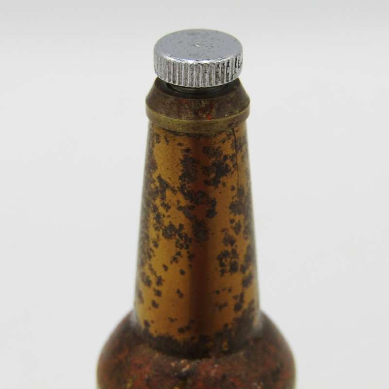 Vintage brass beer bottle shape flip out bottle cap opener
