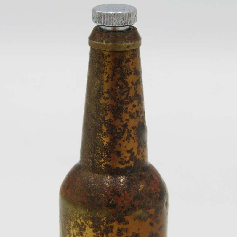 Vintage brass beer bottle shape flip out bottle cap opener