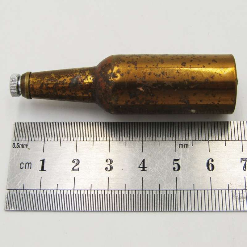 Vintage brass beer bottle shape flip out bottle cap opener