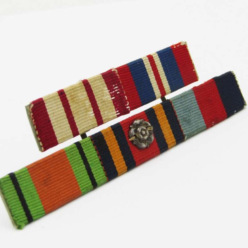 WW2 ribbon bar with mention in dispatches silver rosette