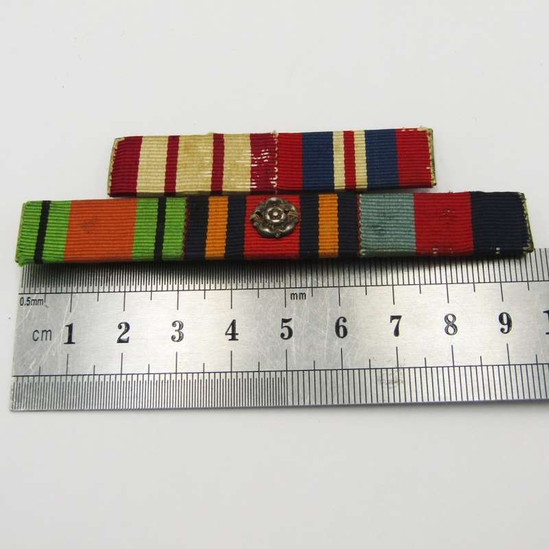 WW2 ribbon bar with mention in dispatches silver rosette