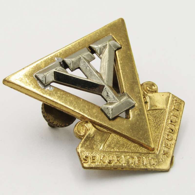 Vintage Iscor Security metal badge