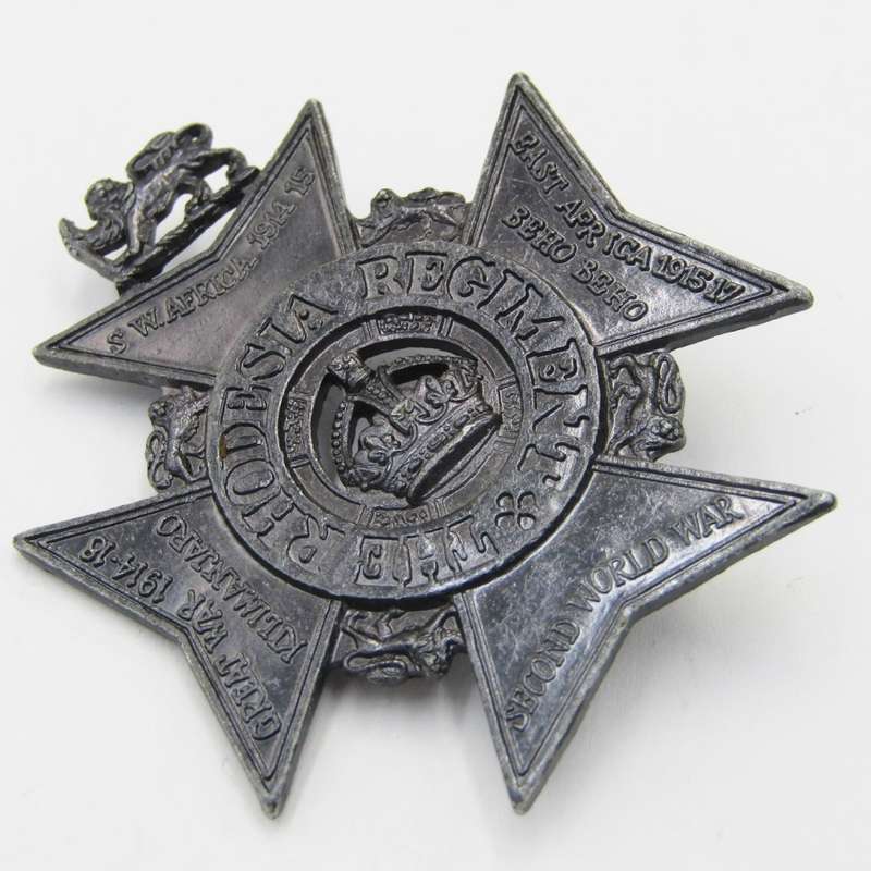 The Rhodesia Regiment cap badge - one lug