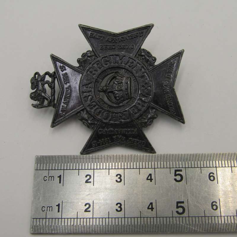 The Rhodesia Regiment cap badge - one lug