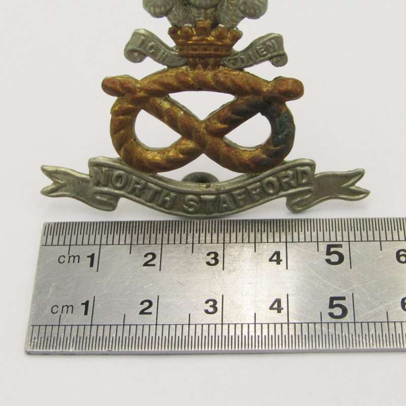 North Staffordshire regiment cap badge with lugs