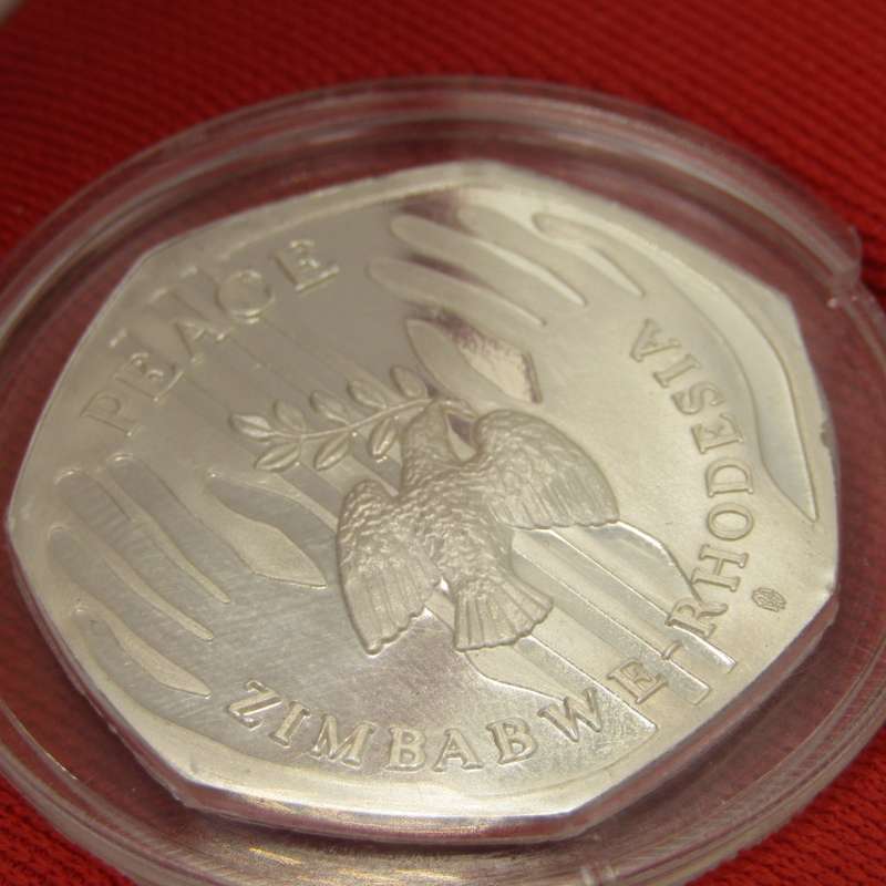 Zimbabwe - Rhodesia silver Peace medallion in box
