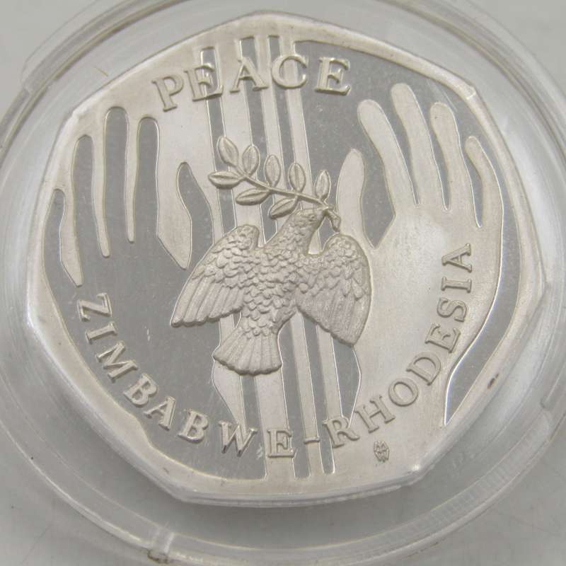 Zimbabwe - Rhodesia silver Peace medallion in box