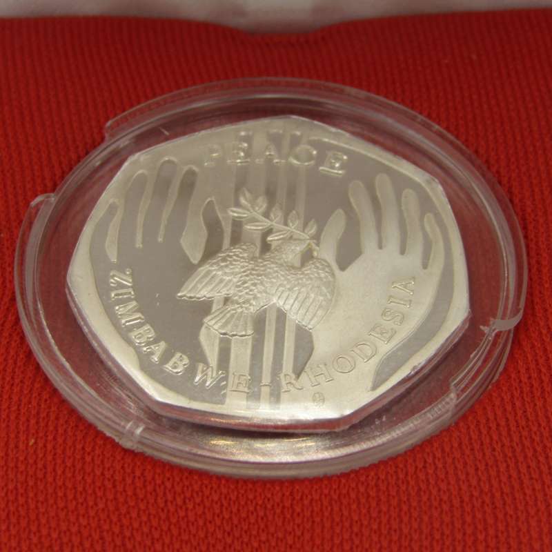 Zimbabwe - Rhodesia silver Peace medallion in box