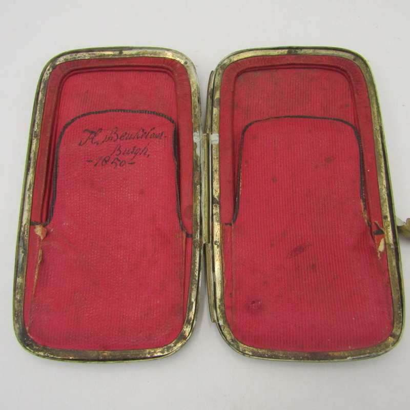 Antique French Cigar case with tortoise shell case with paua shell inlay - circa 1850